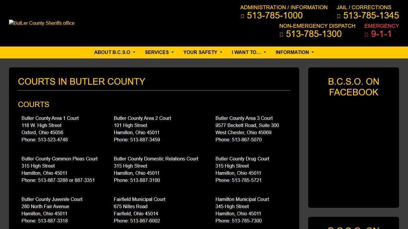 Courts Butler County Sheriff’s Office